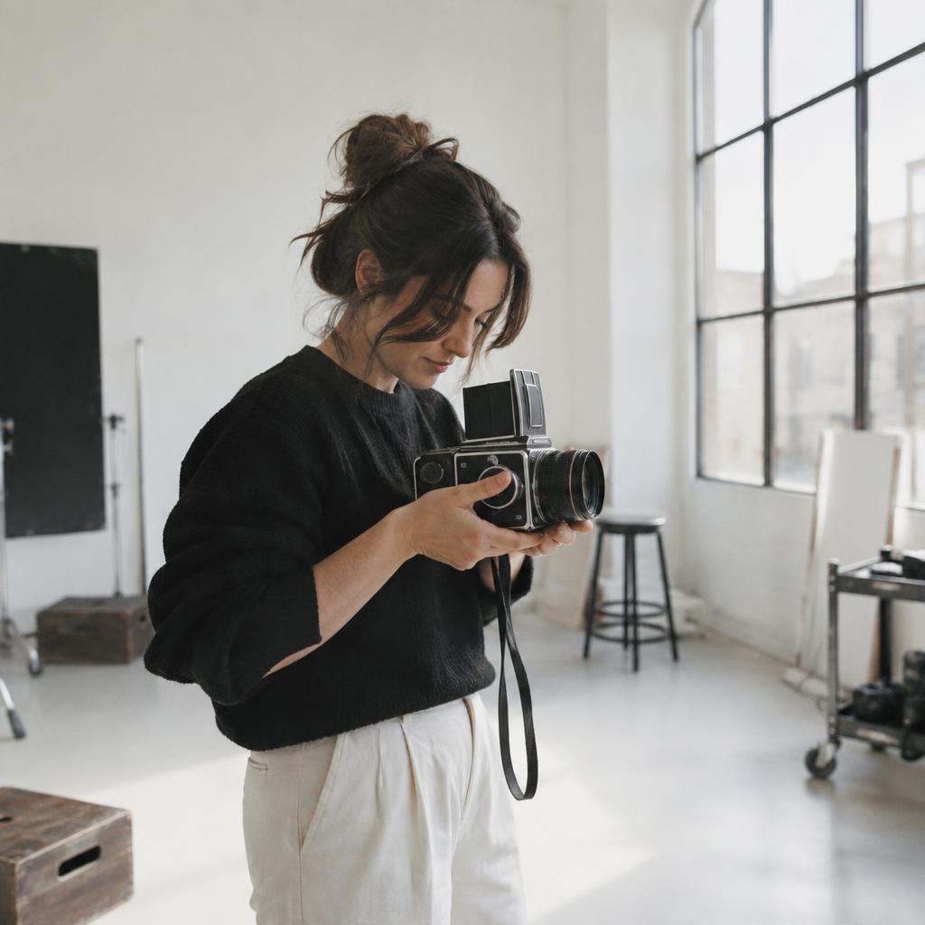 Photographe professionnelle en studio